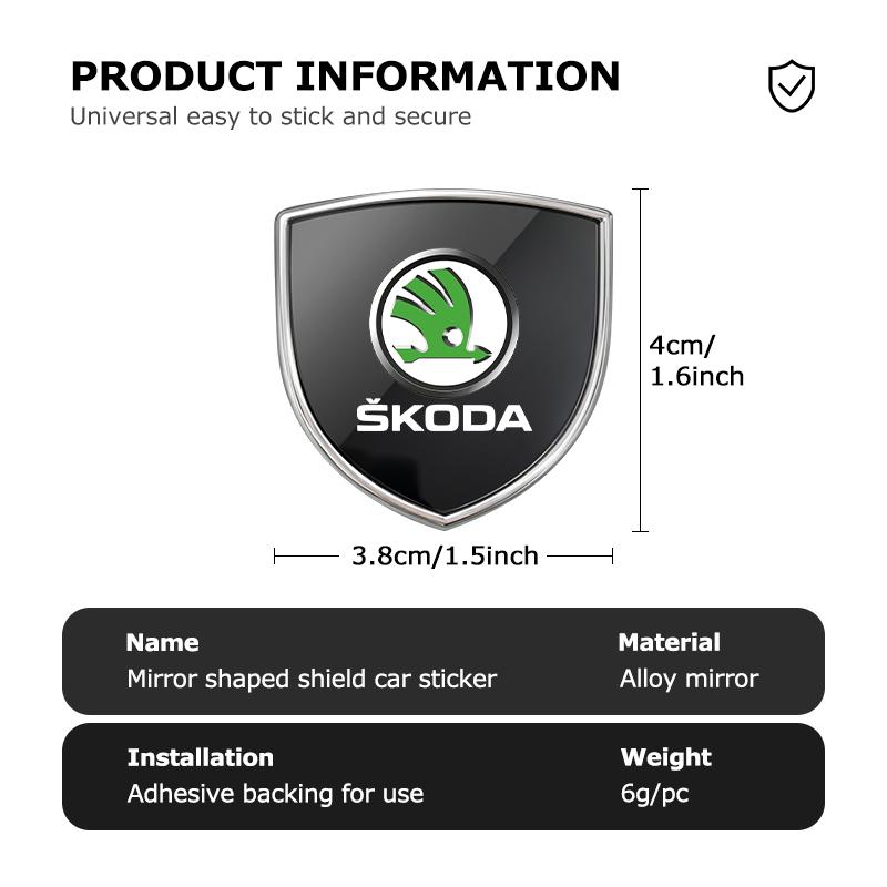 Car Body Badge Metal Creative Sticker Exterior Modification Accessories For Skoda Rapid Octavia Derivative Enyaq-iV VisionS Yeti Xkbf53