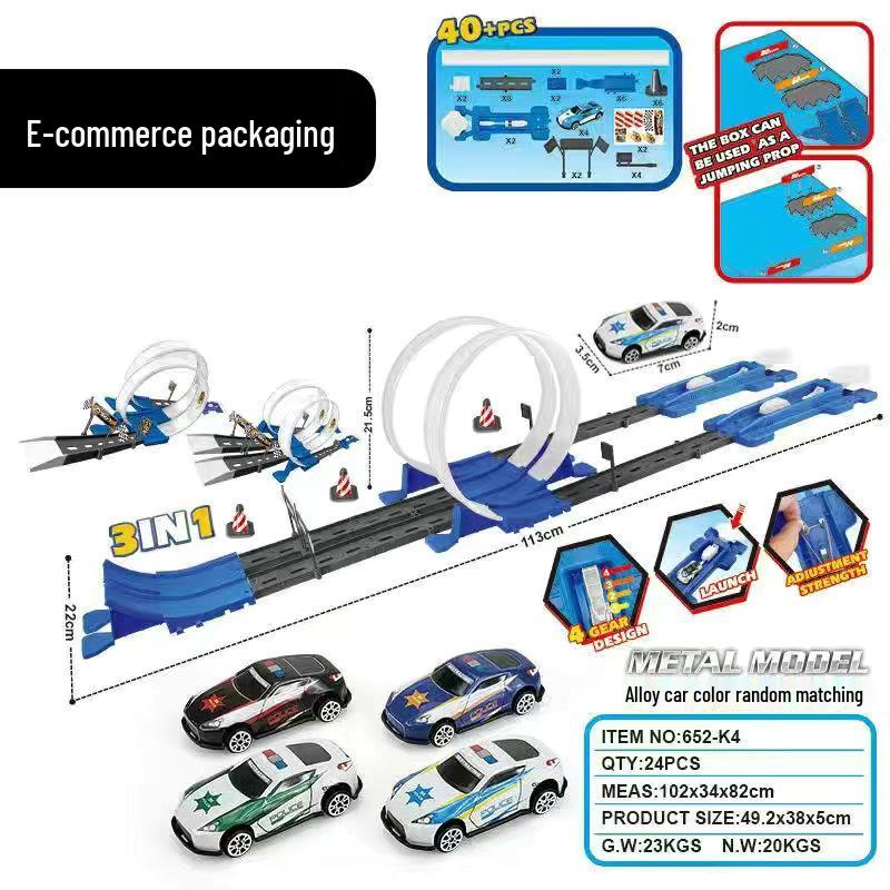 Boys' Metal Racing Toy Cars with Track Set