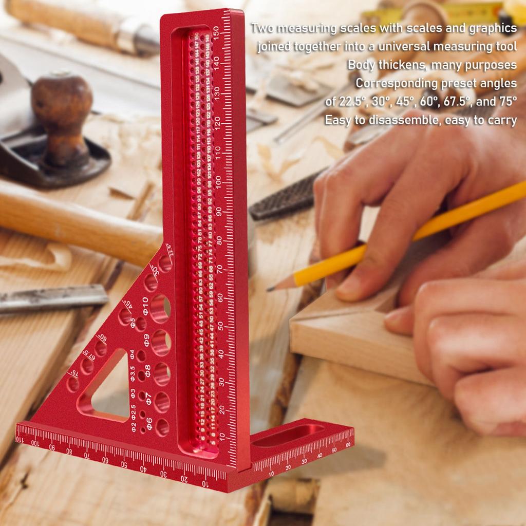 Metric Square Protractor Aluminum Miter Triangle Ruler 3D Multi Angle 90 Degree Layout Measuring Ruler Carpenter Square