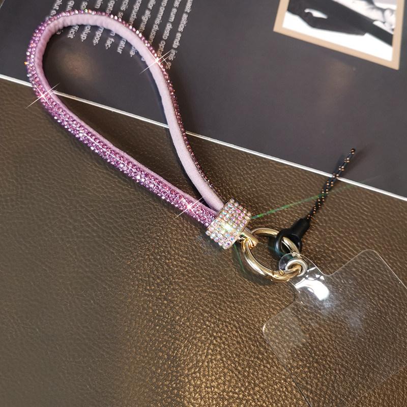 Fashion Luxury Rhinestone Mobile Phone Lanyard, Short Wrist Portable Strong Anti‑Lost Rope, Phone Case Decorative Pendant Phone Chain