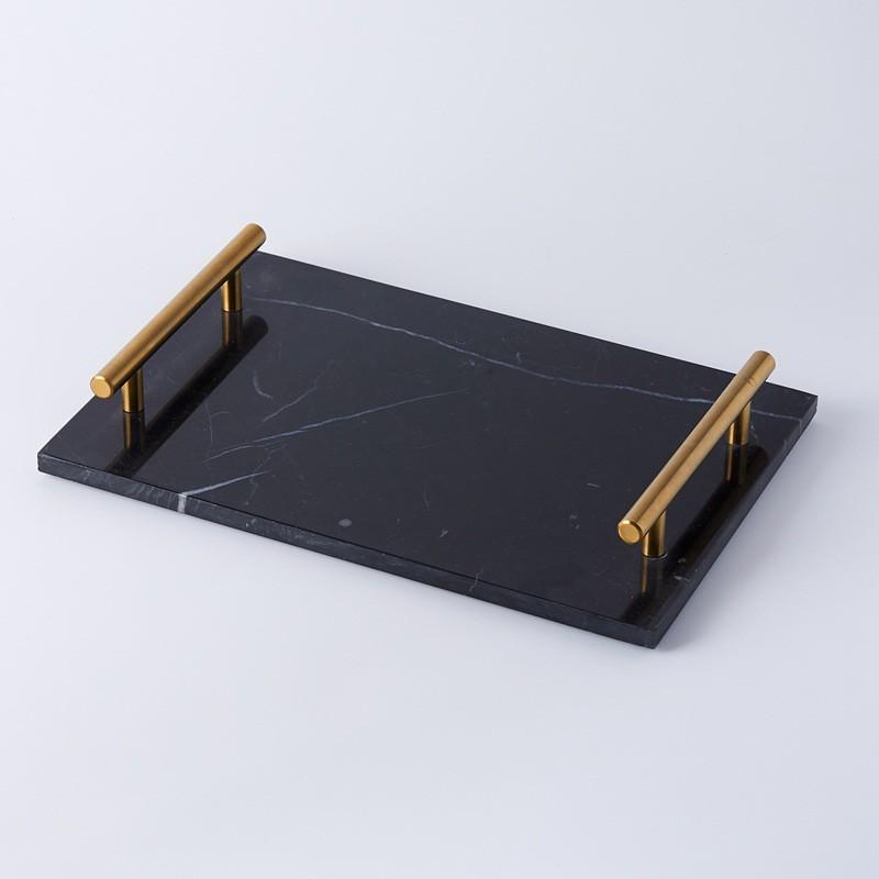 Nordischer Stil Marmor Serviertablett Schmuck Kosmetik Dekoratives Display 30x20cm Quadratische Stein Schale