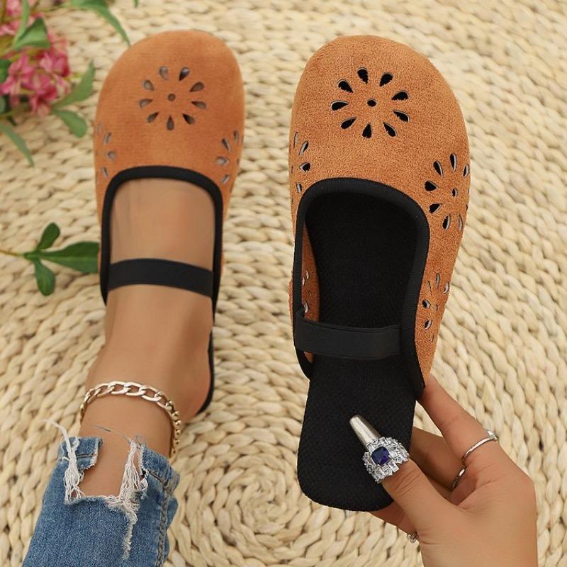 Fashion New Women Slippers Summer Outdoor Baotou Shoes Half Packed Soft Bottom Sandals Hollow Out Non-Slip Slippers Home Slides Women