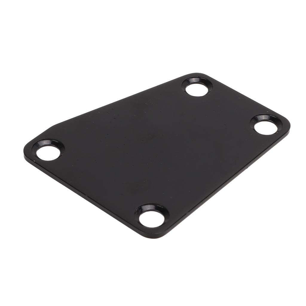 Electric Guitar Neckplate Trapezoidal Metal Neck Plate with Screw for Replacement Black