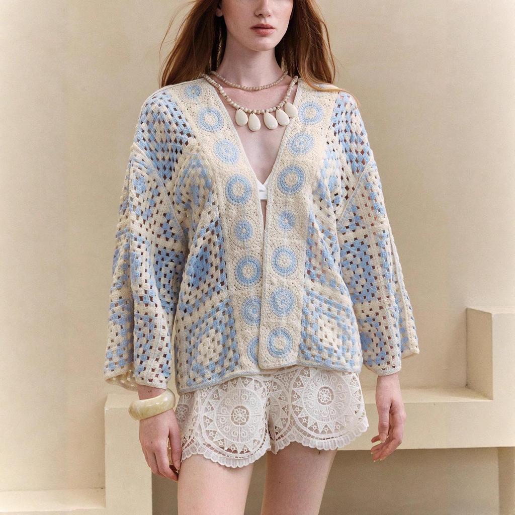 Elegant Crochet Hollow Knit Summer Cardigan for Women
