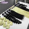 Atacado 10A Grau 613 Pacotes Fechamento Liso e Ondulado Extensões de Cabelo Remy Cabelo Cru Indiano Loiro Renda de Seda Fechamento de Cabelo