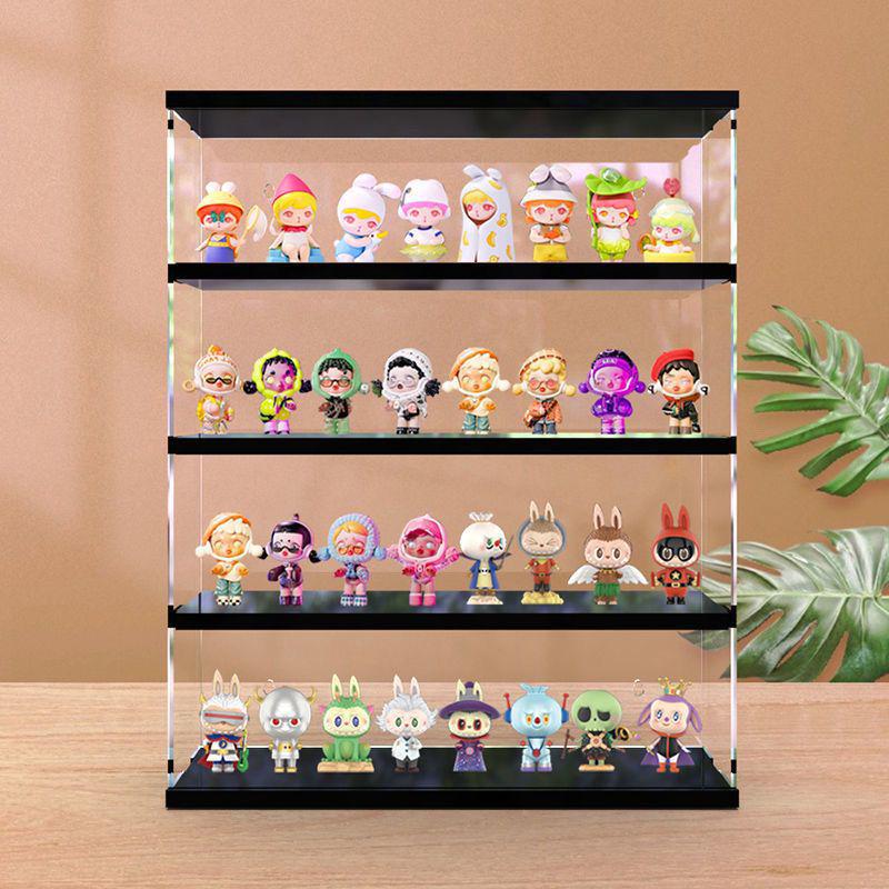 Multi-layer Black Wall-mounted Display Rack for Dolls, LEGO, Hand-made Figures, and Pop Mart Blind Box Molly