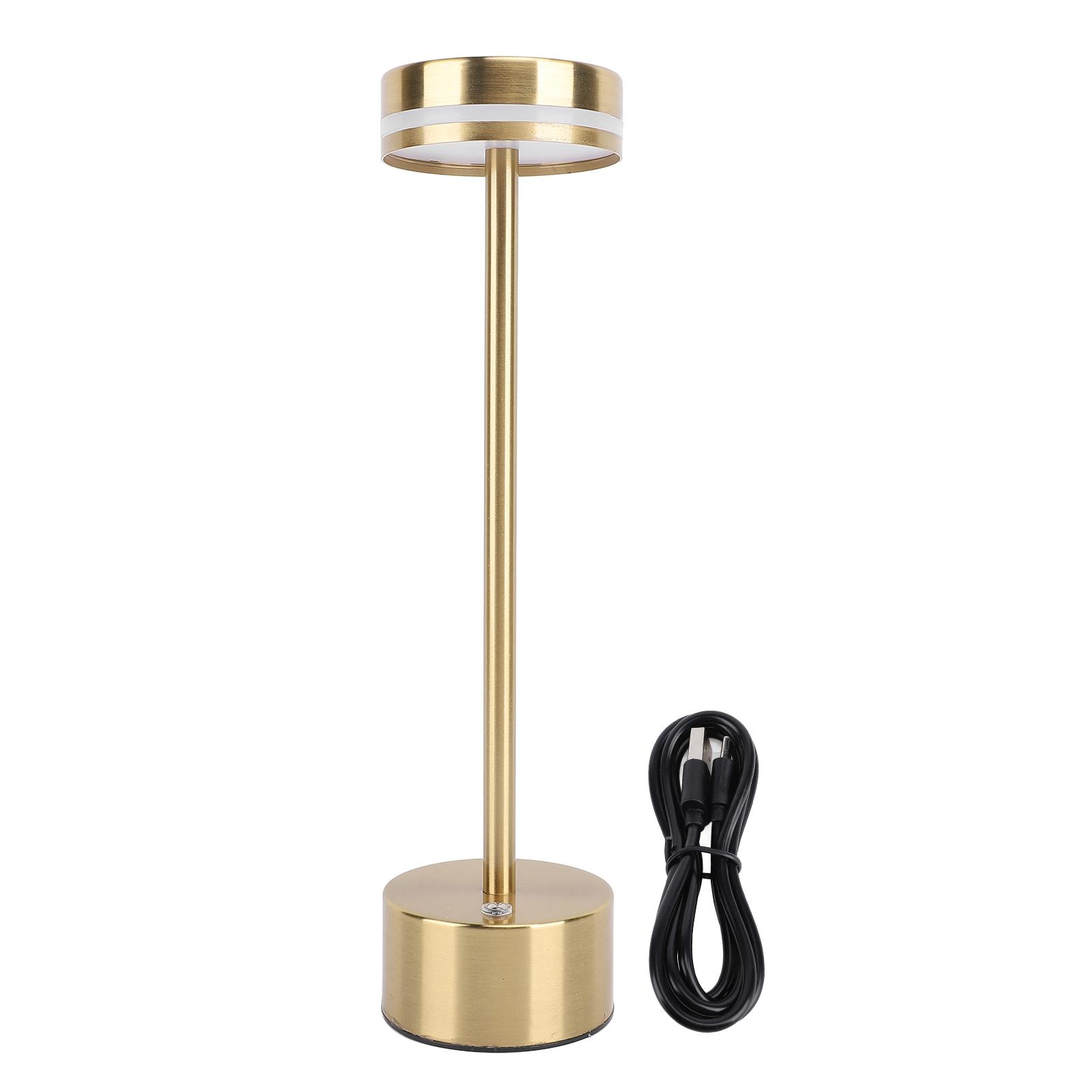 

Перезаряжаемая беспроводная настольная лампа, современная, с регулировкой яркости, 3 цветовых температуры, переносная прикроватная лампа черного цвета золотой