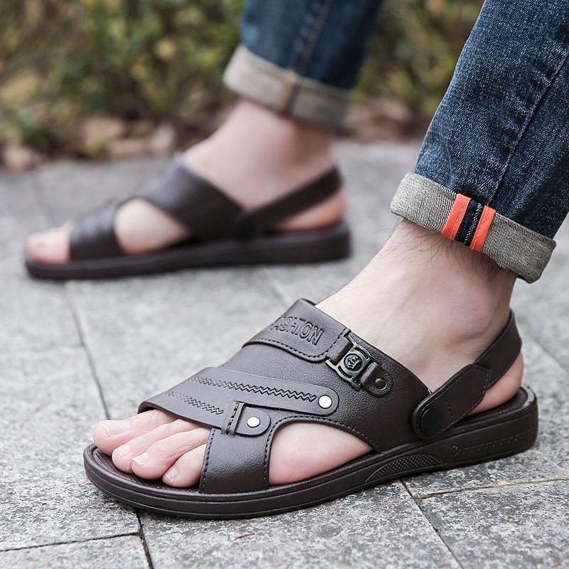 Non Slip Sandals for Men Wearing Thick Soled Waterproof Beach Shoes Outdoors In Summer Middle-aged Men's Slippers