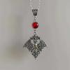 Gothic Punk Hollowed-out Black Vampire Bat Red Crystal Pendant Necklace for Men Women Halloween Party Jewelry Accessories Gifts