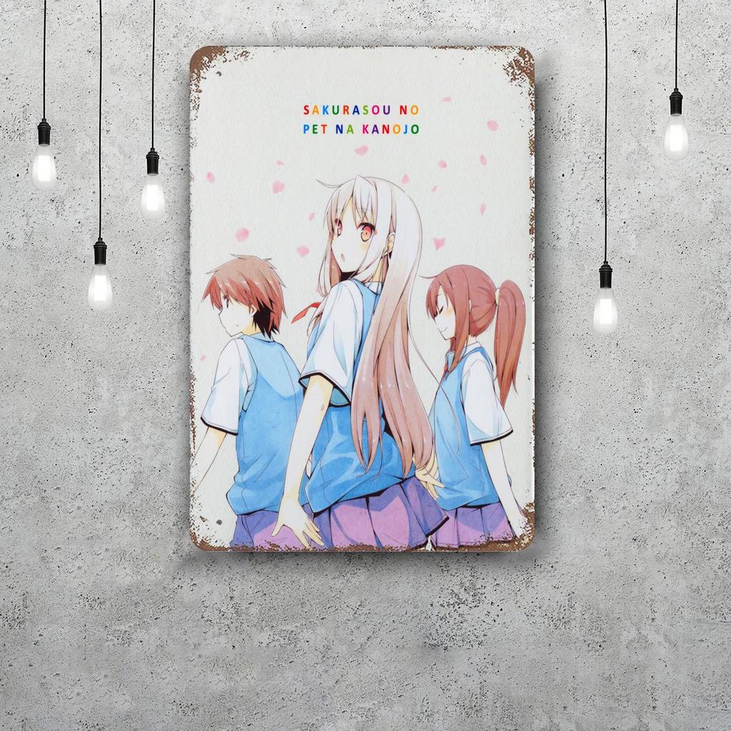 Sakurasou no Pet na Kanojo cartoon Decor Poster Tin Sign Metal Sign Decorative Plaque for Pub Bar Man Cave Club Wall Decoration