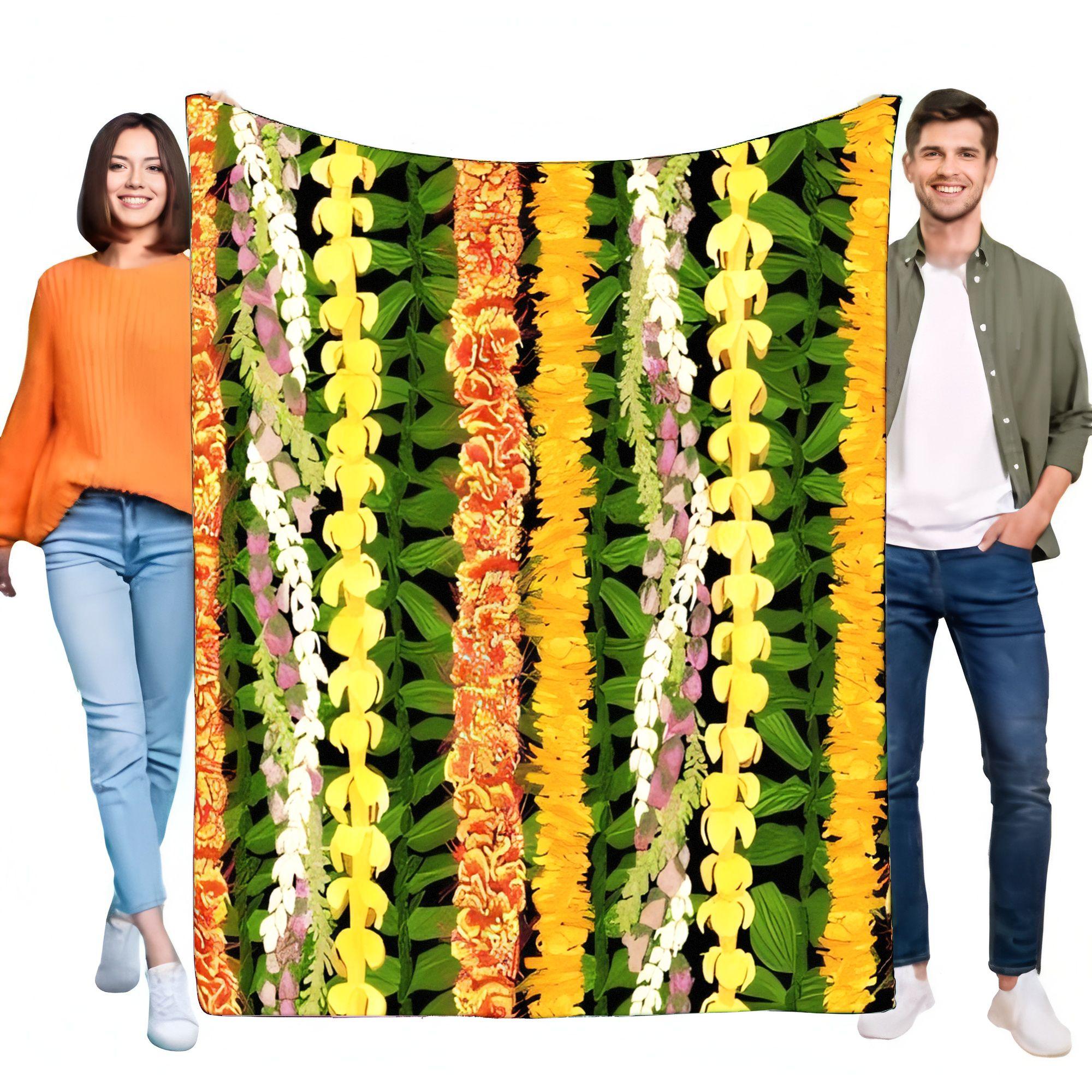 

Tropical Floral Throw Blanket Soft Cozy Lightweight Home Décor Perfect for Sofa Bed Decorative Gift for Garden Lovers 75x90cm