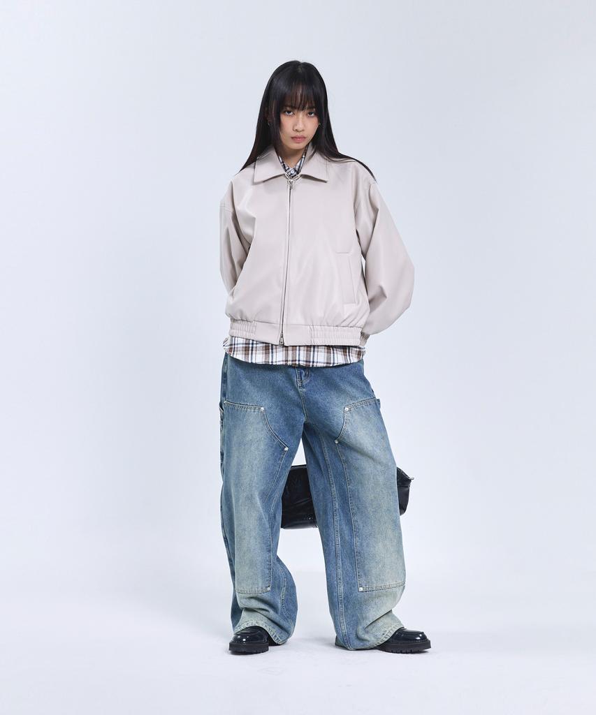 Standarderror 87-Stan009 [Renewal] Standard Blouson Leather Jacket Ivory (B Type)