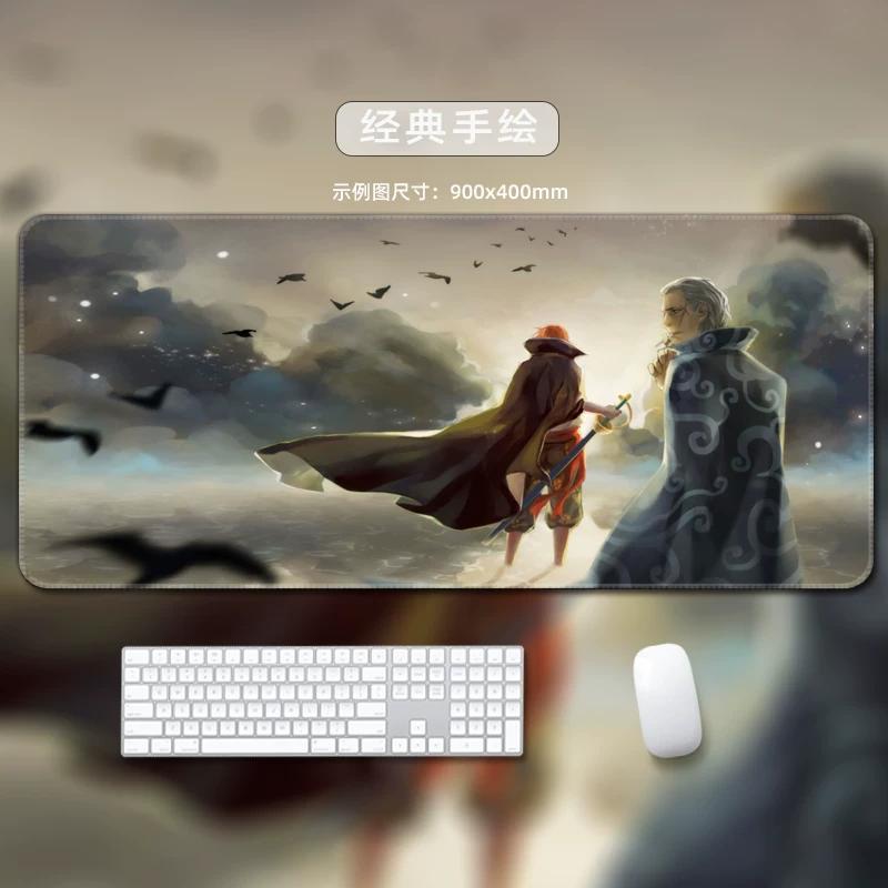 One Piece Leather Mouse Pad Oversized Small Office Gaming Keyboard Pad Desk Pad Bristle Bracelet Monkey D. Luffy Roronoa Zoro Decorative Desk Mat