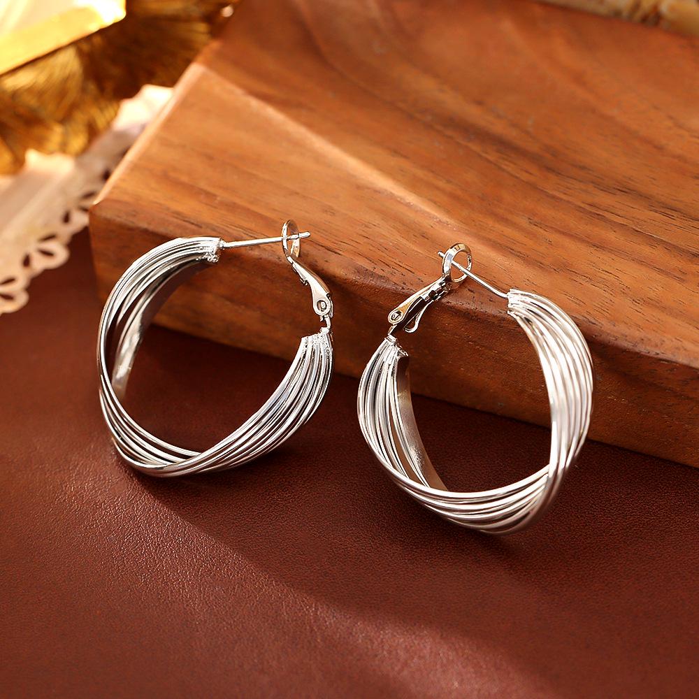 24K Gold-Plated Copper & 925 Silver Twisted Earrings - Simple, Fashionable, High-End Design Ear Studs.