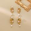 Combination Of 925 Silver Needle Zircon Pearls Niche Light Luxury Long Earrings Highlights A Sense