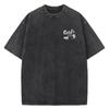 Unisex Sommer kurzärmlig g Gewicht gewaschen Retro Laufen Sport Muster Baumwollstoff reine Baumwolle locker T-Shirt