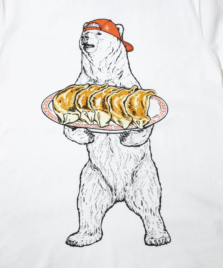 [go slow caravan] 341913USA/C Gyoza Bär T-Shirt Weiß XL