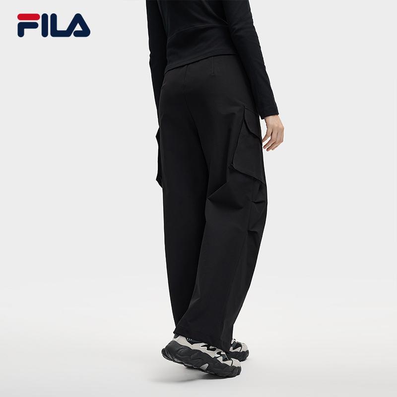 FILA Original Simple Classic Workwear Soft Comfortable Brushed Woven Straight Leg Casual Pants Women bottoms F11W549802FBK