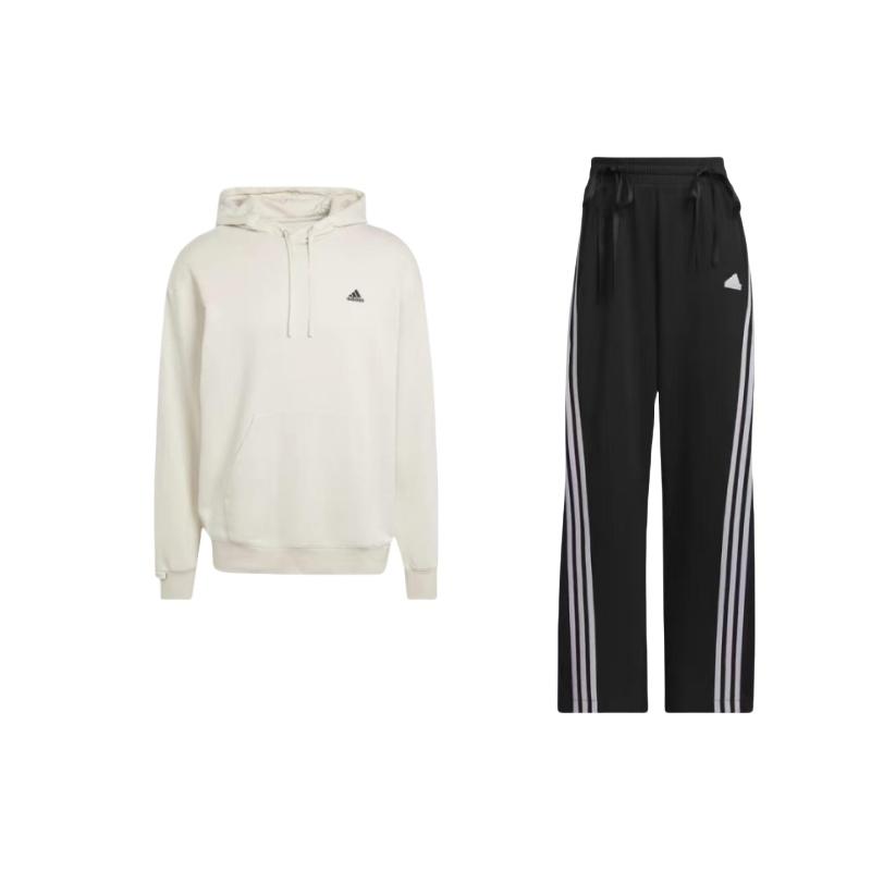 

Adidas Толстовка с логотипом, винтажная спортивная полосатая цветная блокировка, свободные спортивные штаны, комплект унисекс с капюшоном, спортивные штаны JI9777+IZ1457 XL