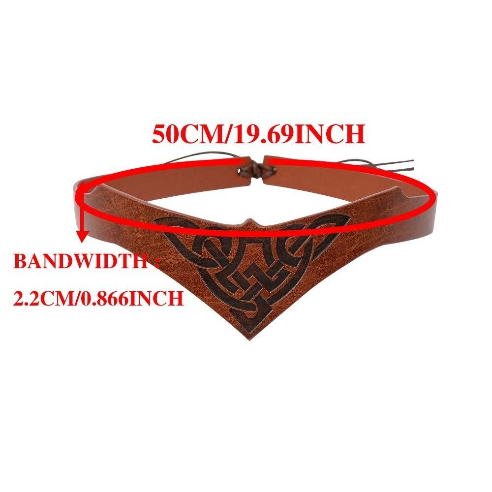 Cosplay Embossed Pattern Hairband PU Leather Headwear For Role Play Games and Costume Events