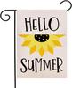 Hello Summer Sunower Garden Ag 12.5 X 18 Inch Double Sided Oral Outdoor Yard Decoration CCK WWL EEL