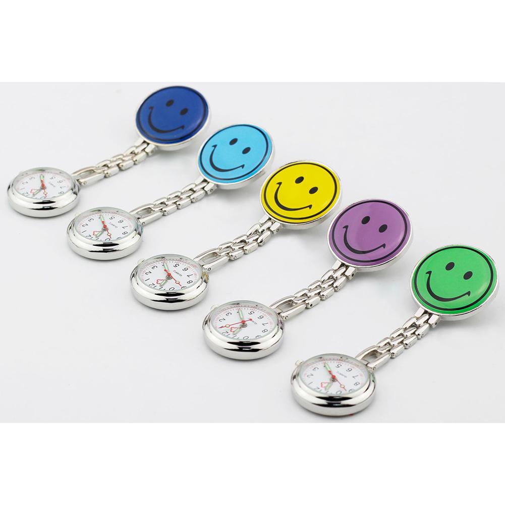 Fashion Casual Quartz Wrist Watch Luminous Smiley Face Pocket Watch
