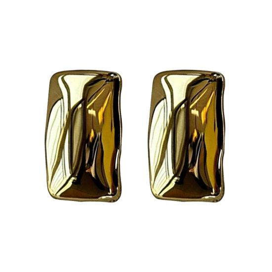 1 Pair Chunky Earrings for Women, Silver/Gold Statement Drop Stud Earrings, Geometric Square Jewelry Gift