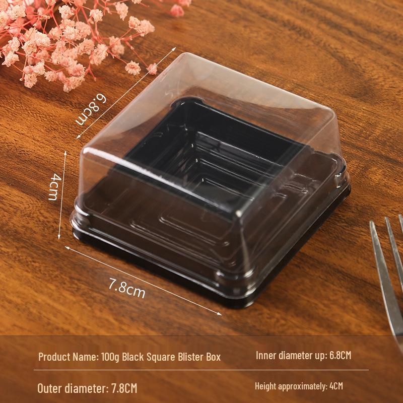 Mid-Autumn Festival Mooncake Box with Lid, Clear Cake Blister, Gold Plastic Tray