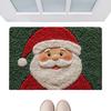 Christmas Bathroom Rugs 80x50cm Cute Plush Santa Claus Bath Mat Anti-slip Carpet Dry Fast Washable Festival Decoration
