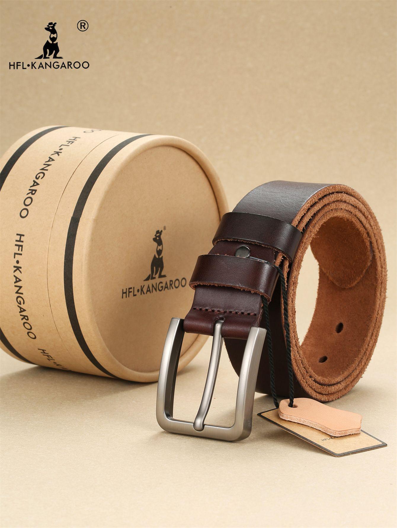 

Ремень мужской кожаный пряжка первый слой коровья кожа ремень мужской ремень для брюк синий простой деловой 130cm кофейный