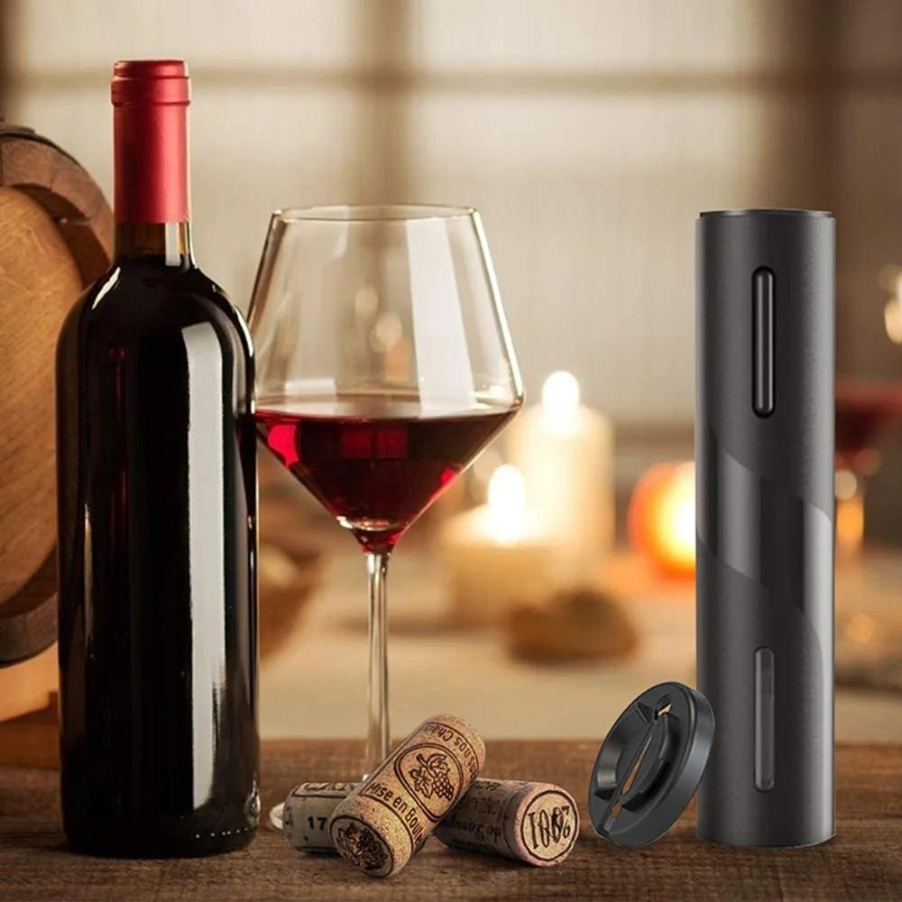 Abridor de vinho elétrico, saca-rolhas automático recarregável, abridor criativo de garrafas de vinho, carregamento USB com cabo, adequado para uso doméstico