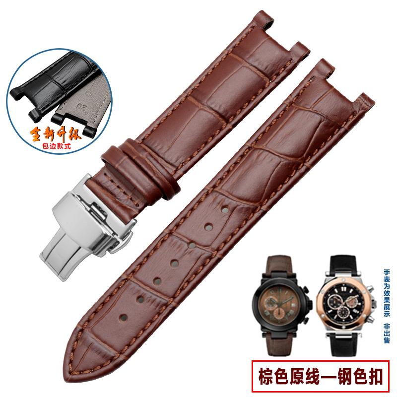 Kopfschicht Lederarmband Krokodilmuster Rindsleder für YA133309 Gales 20*11mm 22*13mm Uhrenarmband Schwarz Braun Herren Accessoires