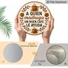 2D Flat, 1pc Vintage Spanish Coffee Quote Metal Sign "A Quien Madruga Un Buen Cafe Le Ayuda"-7.87" Rustic Aluminum Cafe Wall Art with Coffee Beans
