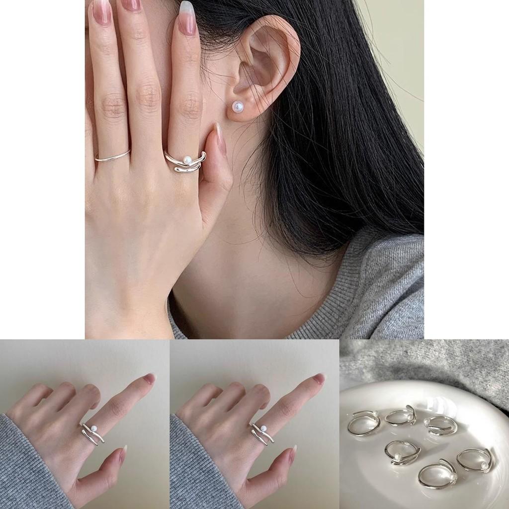 Pearl Summer Classy Ring For Women Featuring Stylish Geometric Design