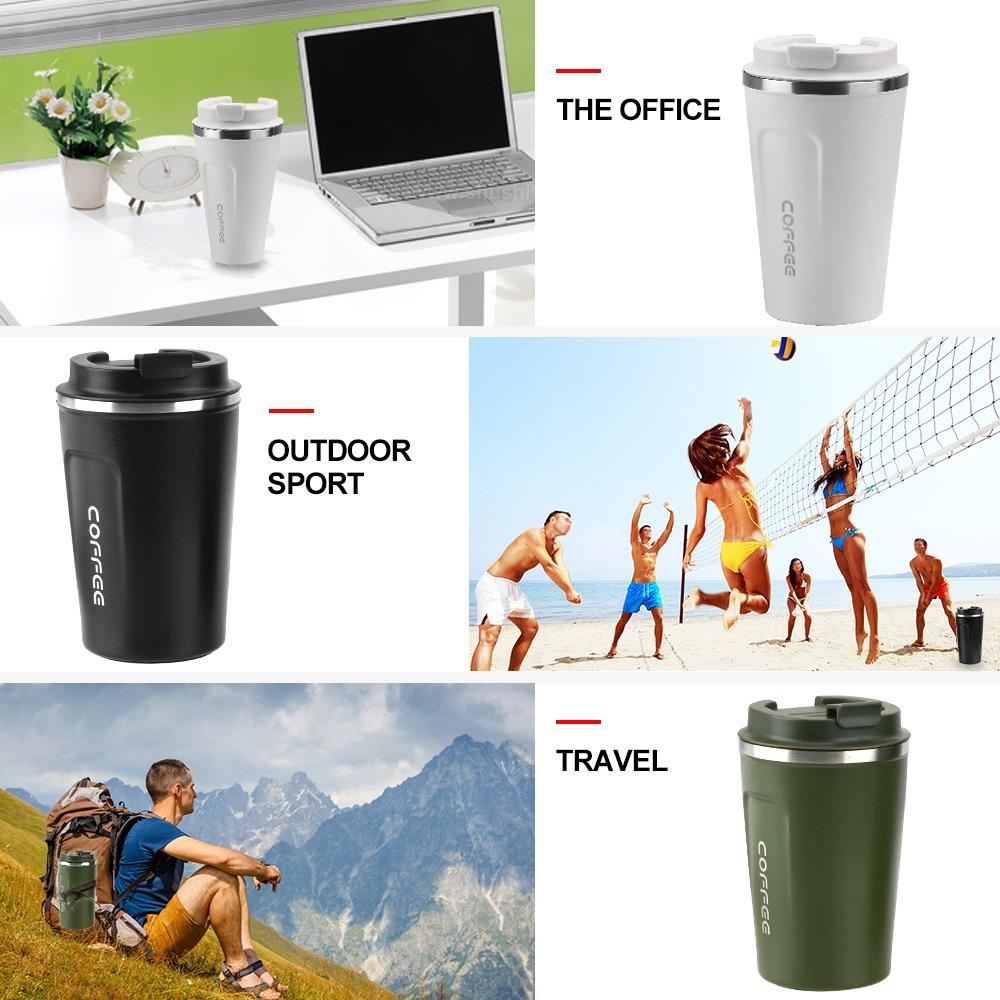 380/510ML Thermo Cafe Coffee Mug Car Thermos Mug Leak_Proof Travel Thermo Cup for Tea Water Coffee Double Stainless Steel