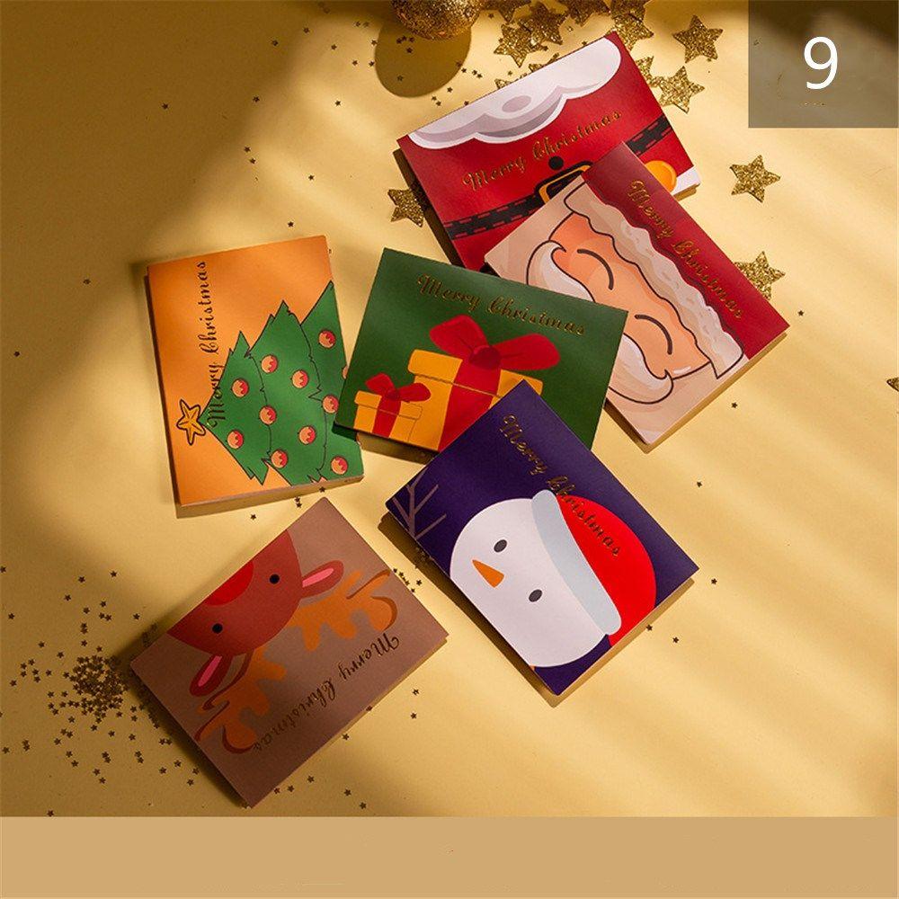 6 Set New Year Wedding Stickers Birthday Best Wishes Christmas Greeting Card Merry Christmas Wishing Message Cards