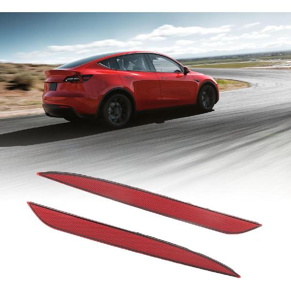 Rear Bumper Reflector Set for Tesla 2020-2023, Left and Right Red Reflector Replacement, ABS and PC Tail Light Reflector Lens, Replaces 1495817-00-C