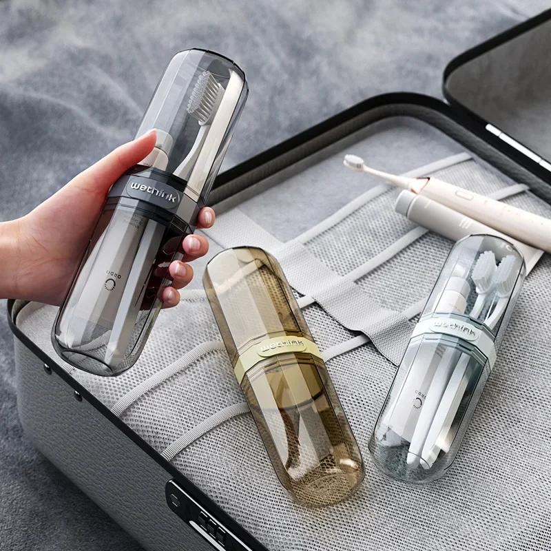 Travel Toileting Cup, Toothbrush, Toothpaste, Dental Utensils Cup, Portable Dental Jar Storage Set, Three In One Travel Mouthwash Cup