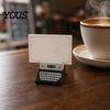 Place Card Holder Retro Wooden Typewriter Memo Clip, Vintage Desk Holder, Rustic Office Decor Decorative Message Photo Picture Stand for Home