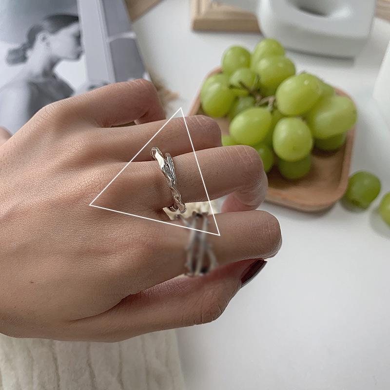 Korean Retro Style Multi-Layer Women s Ring - Irregular Double Layer Open Design for Trendy Index Finger Adjustable Open Size