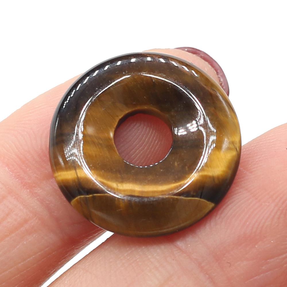 5Pcs Round Natural Stone Big Hole Beads Healing Crystal Gemstone Loose Beads for Jewelry Making DIY Necklaces Accessories 18x18mm