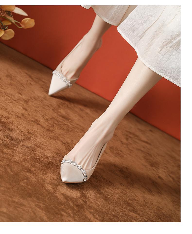 Exquisite Satin Stiletto Mules: Women's Pointed Toe, Side Cutout, Spring-Summer 2025 Collection