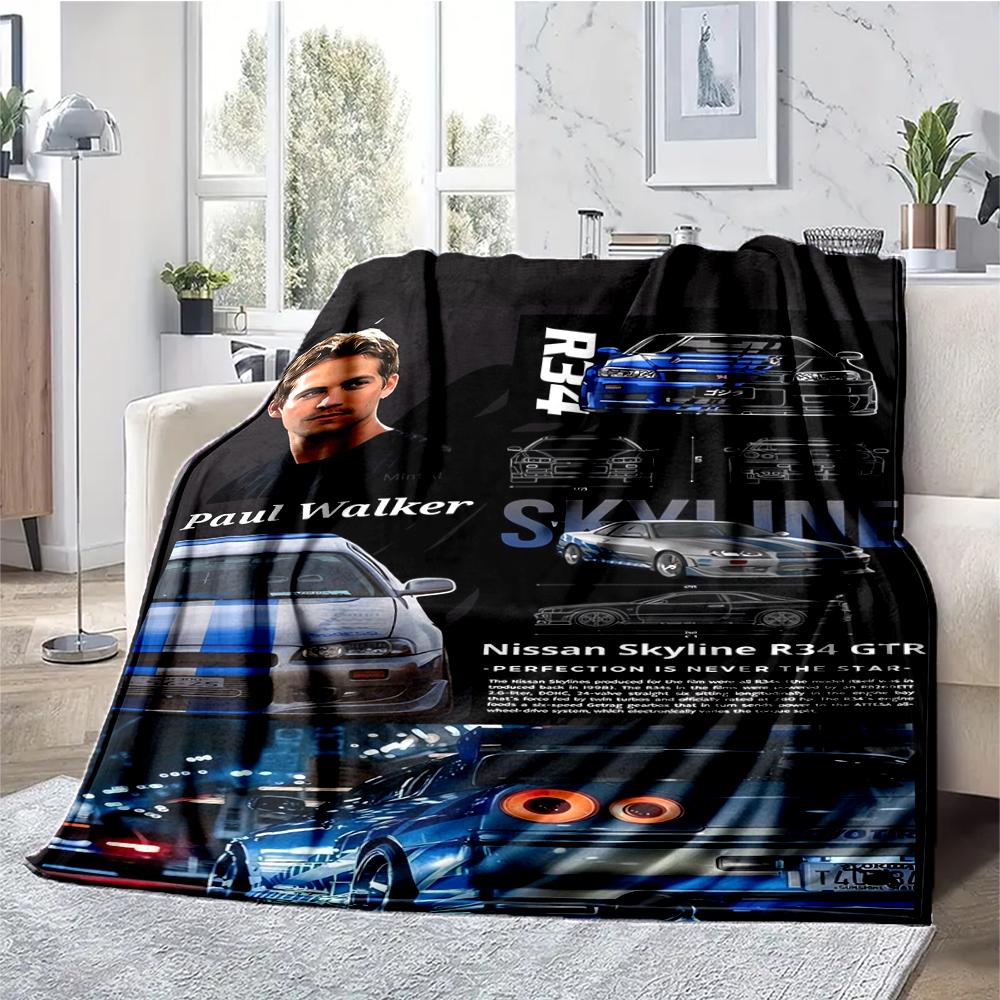 Fast & Furious Theme Printed Blanket - Perfect for Couch, Bed, Travel & Outdoor Use | Machine Washable, Cozy & Durable.