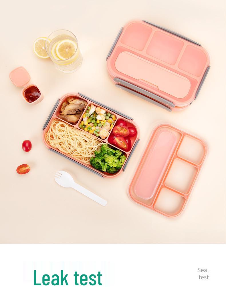 Set da 16 pezzi di portapranzo bento in plastica per studenti con scomparti adatti al microonde e stuzzicadenti per frutta