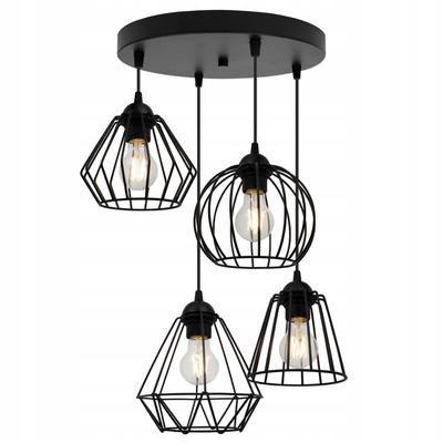 BLACK WIRE HANGING LAMP LOFT CHANDELIER MIX