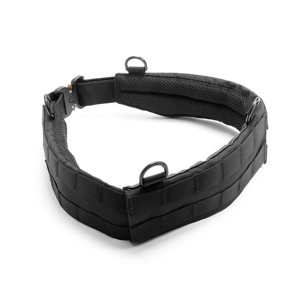 Laylax Airsoft Three-Piece MOLLE Belt with Cobra Buckle, Black, Sizes L-XL (Approx. 90-120cm)