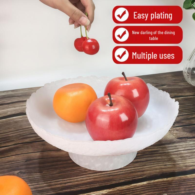 Frosted Glass Pedestal Fruit & Snack Plate