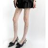 Spring Summer Hollow Out Heart-shaped Sparkling Diamond Stockings Red Heart Diamond Mesh Women Pantyhose Sexy Mesh Long Tights