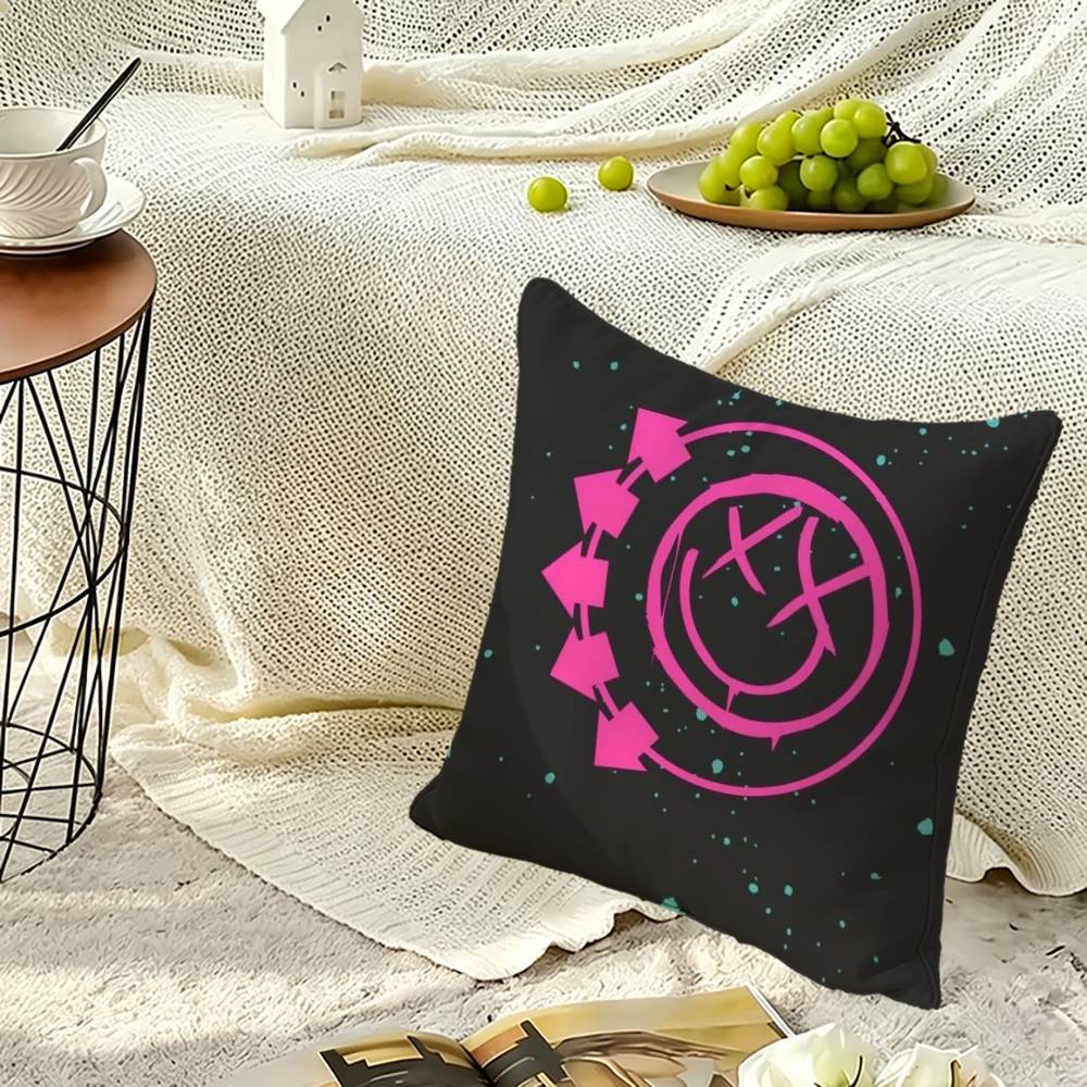 b-Blink-182 B-Band Pillow Case Sofa Living Room for Bedroom Headboard Backrest Cushion Square Nap Time