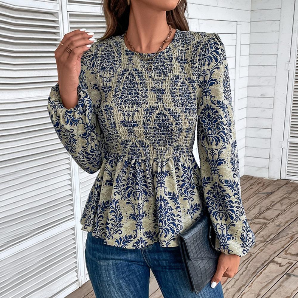 

Autumn Women s Slim Long Sleeve Printed Shirt